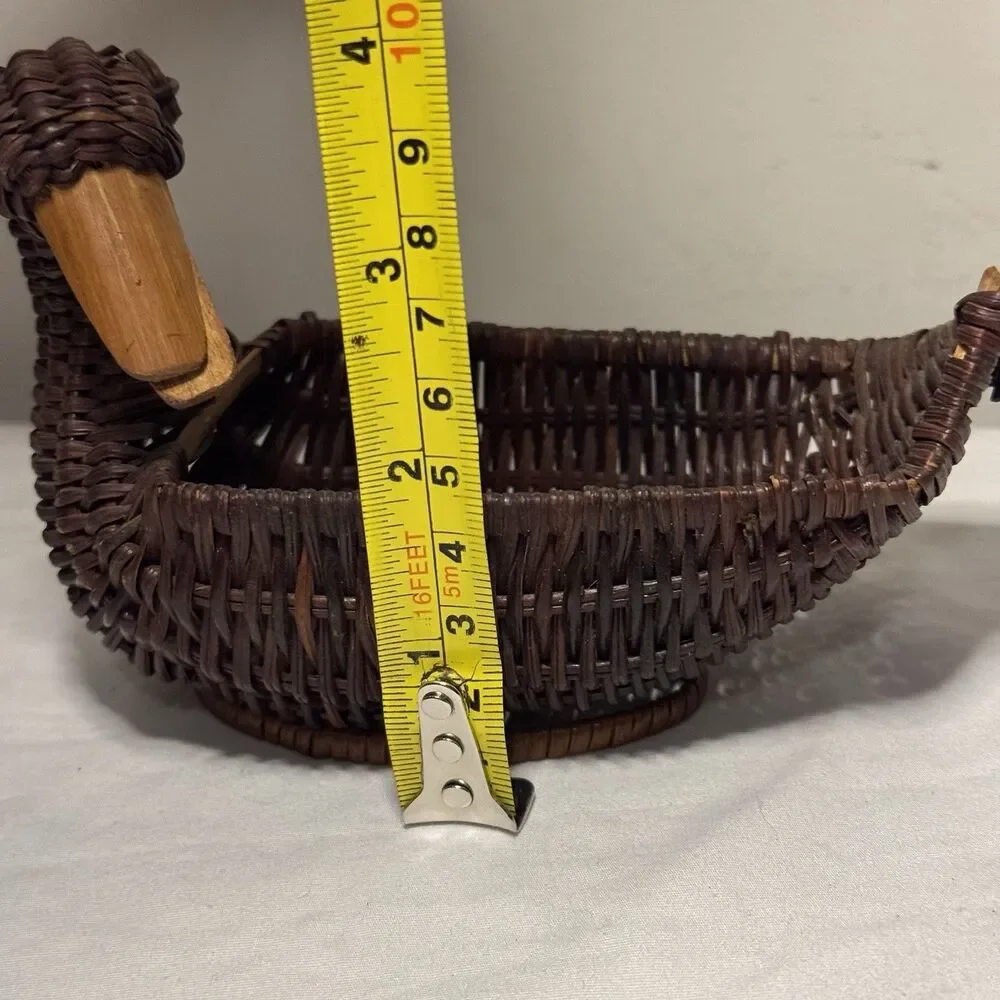 Ratan Wicker Turkey and Duck Baskets Vintage Tableware Decor Set  2 Thanksgiving